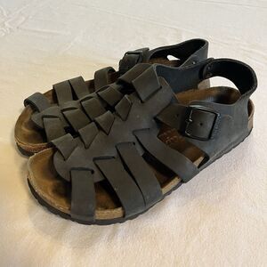 PAPILLIO by BIRKENSTOCK Fisherman Leather Sandal Black PHOENIX Wmns US7 EU38 245